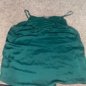 Green Silky Laced Top